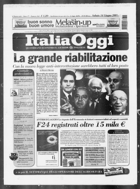 Italia oggi : quotidiano di economia finanza e politica